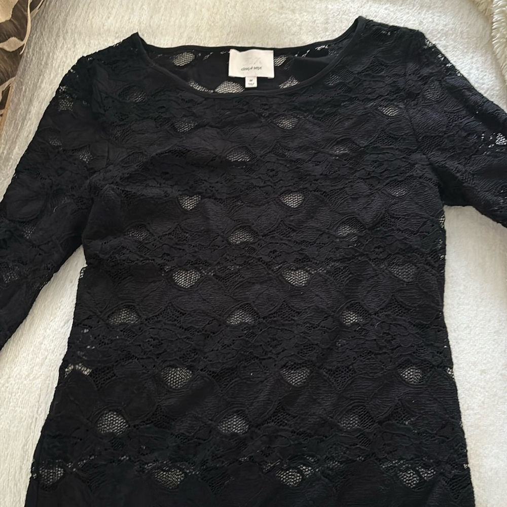 Cinq a sept black lace bodysuit - Picture 3 of 9